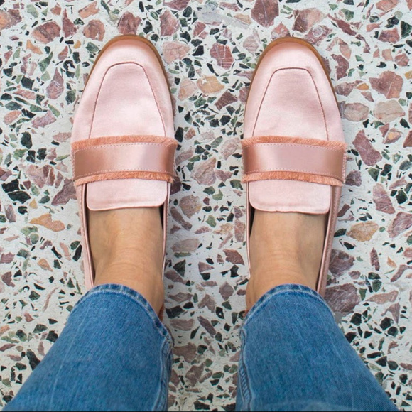 NEW Zara Pink Satin Frayed Loafers Flats - Picture 8 of 8
